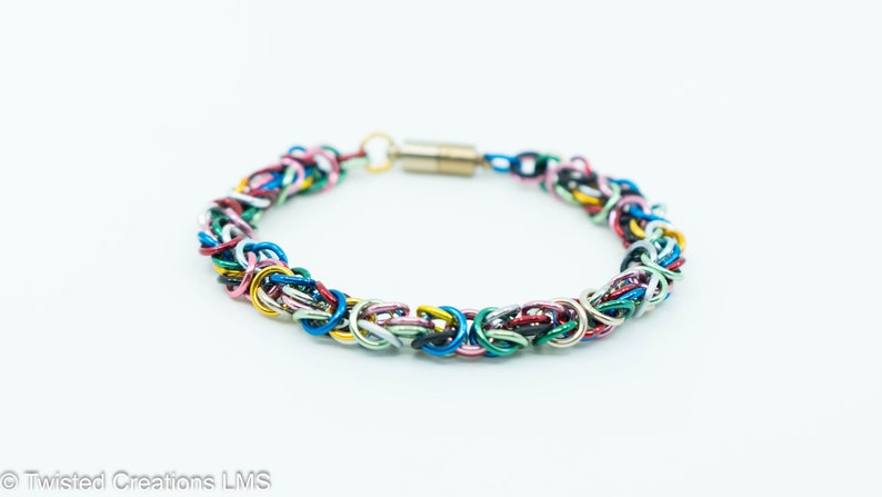 Rainbow Byzantine Bracelet image 1