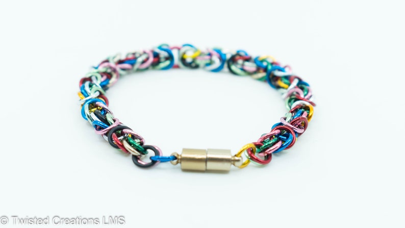 Rainbow Byzantine Bracelet image 3