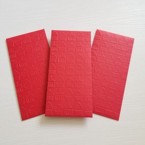 Large Birthday red envelope with cupcakes. Money size red envelope. Happy Birthday red envelopes. Money holder. Set of 3 red envelopes.