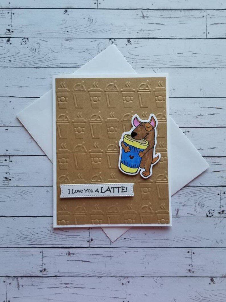 I Iove you a Latte card Latte card. Latte love card. Dog love card. Latte themes love card. image 1