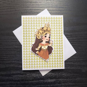 Apsara dancer birthday card. Apsara dancer card. Apsara card. Khmer card. Thai card. Cambodian card. Laos card. Apsara celebration card.