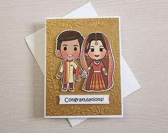 Indian Wedding card. Wedding card. Indian wedding congratulation card.