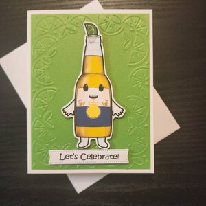 Let&#39;s celebrate card. Beer birthday card. Beer celebration card. Alcohol birthday card. Beer bday card. 21st birthday card. Turning 21 card