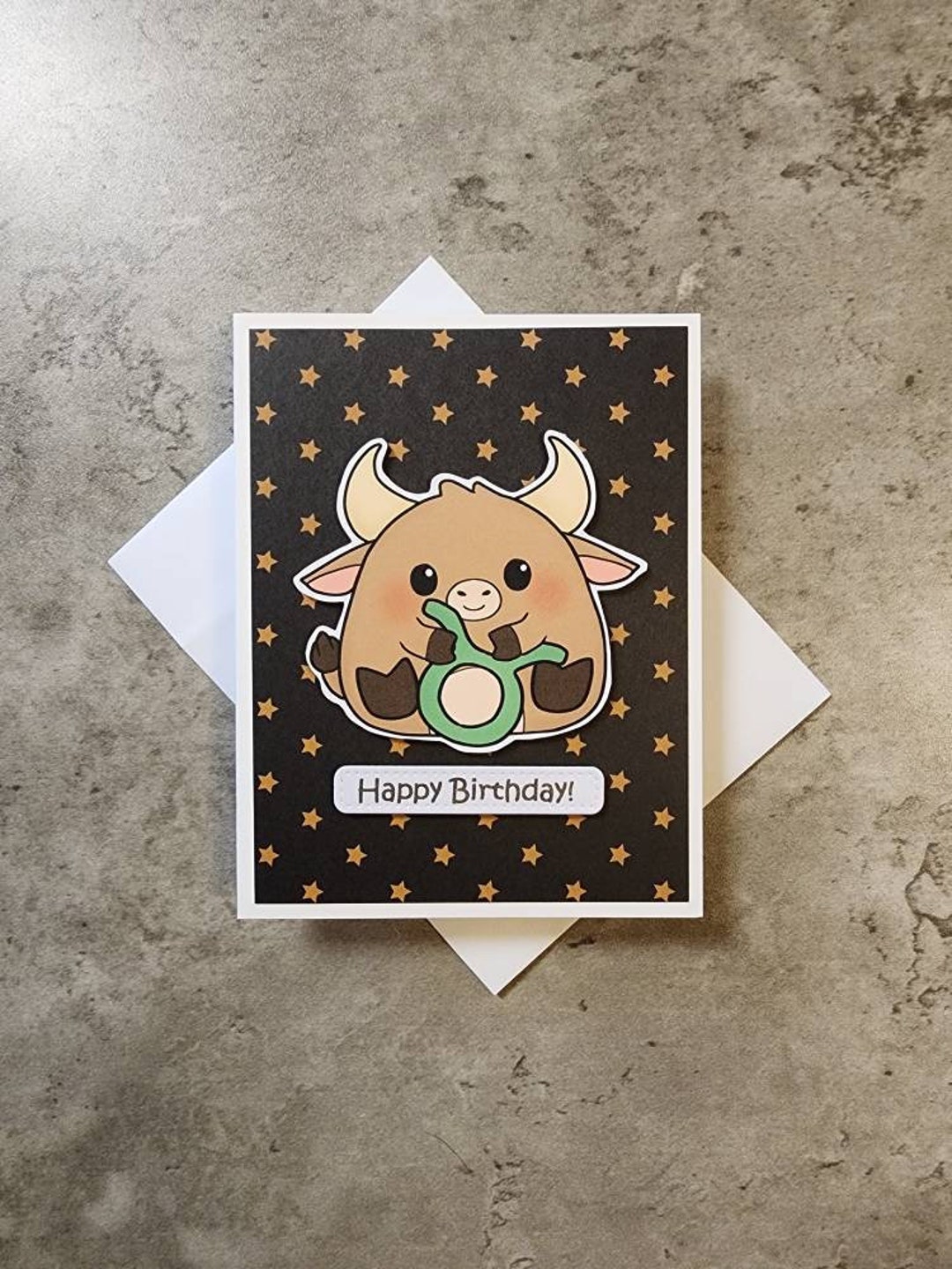 Taurus Birthday Card. Taurus Zodaic Sign Card. Taurus Bday Card. Taurus