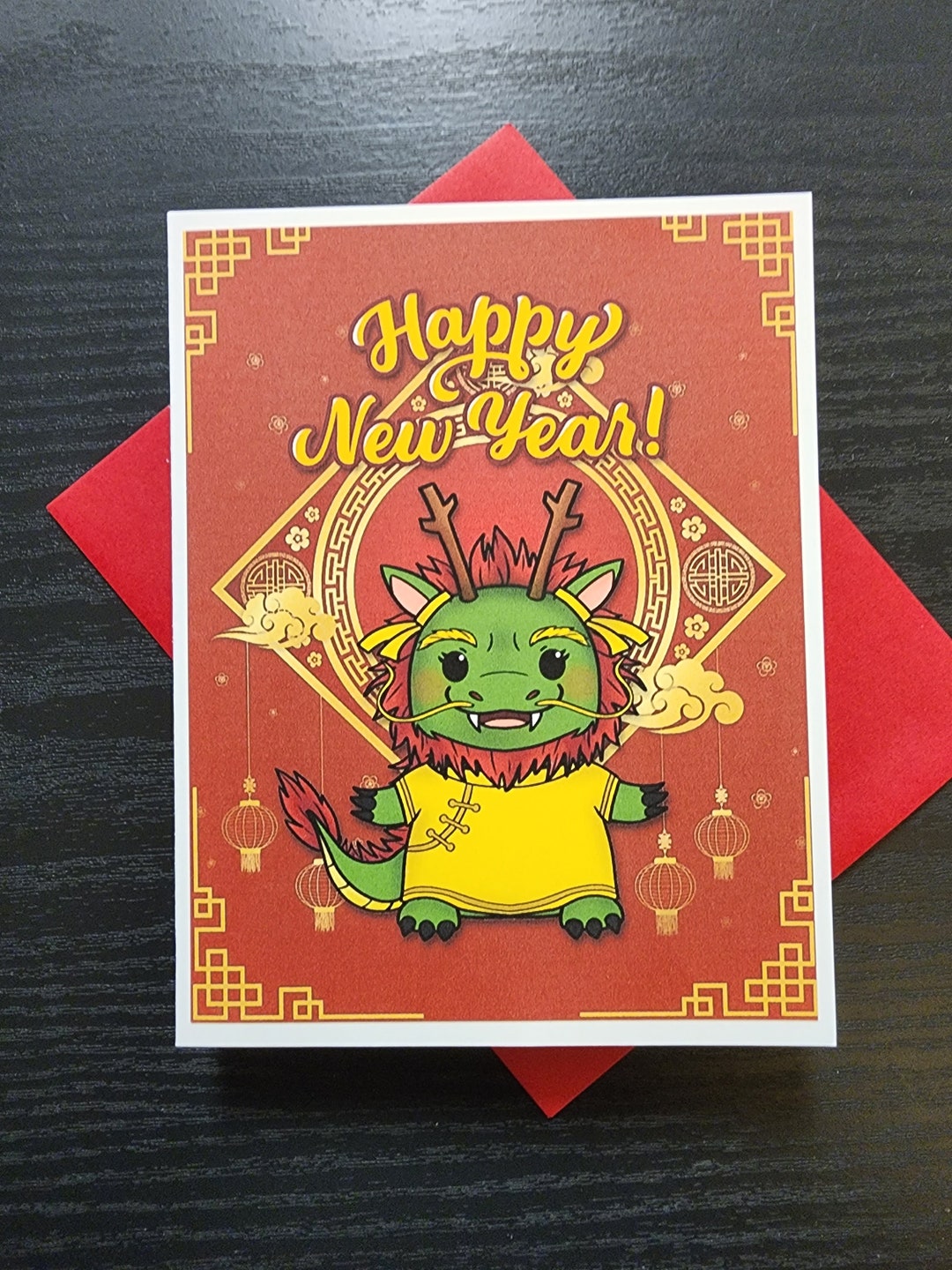 Year of the Dragon Card. Chinese New Year Card . Lunar New Etsy
