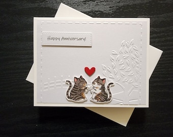 Cat Happy Anniversary day card. Cat love card. Kawaii Cat Anniversary card. Anniversary card. Anniversary card for cat lover. Cat Card.
