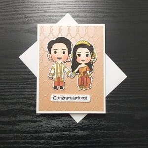 Cambodian Wedding Card. Cambodian Congratulations card. Khmer Wedding card. Thai wedding card. Laos wedding card.