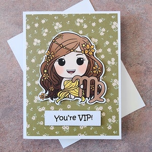 Virgo card. Virgo zodiac sign. Card for Virgo zodiac sign. Virgo pun card. You are VIP. Virgo birthday card. Virgo bday. Virgo zodiac card.