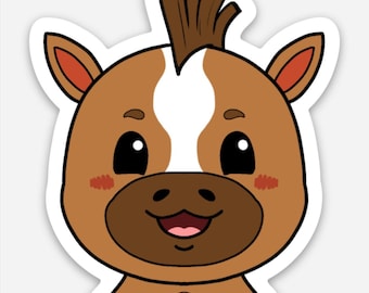 2026 Year of the Horse Sticker.  Lunar New Year Vinyl Sticker. Chinese Zodiac Horse Sticker. Vietnamese Horse Sticker.  Kawaii horse sticker