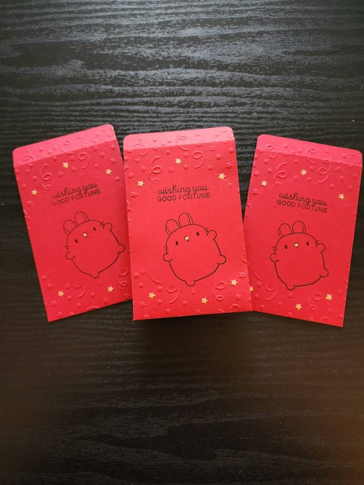 1 pcs Year Of The Rabbit Red Envelope 6pcs Lucky Money Envelopes 6 Pieces  Safe Seal Durable Paper Beautiful