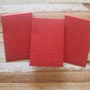 Christmas red envelope. Set of 3 red envelope. Xmas giftcard holder. Christmas tree, snowflake and a snowman giftcard holder.  Money gifts.