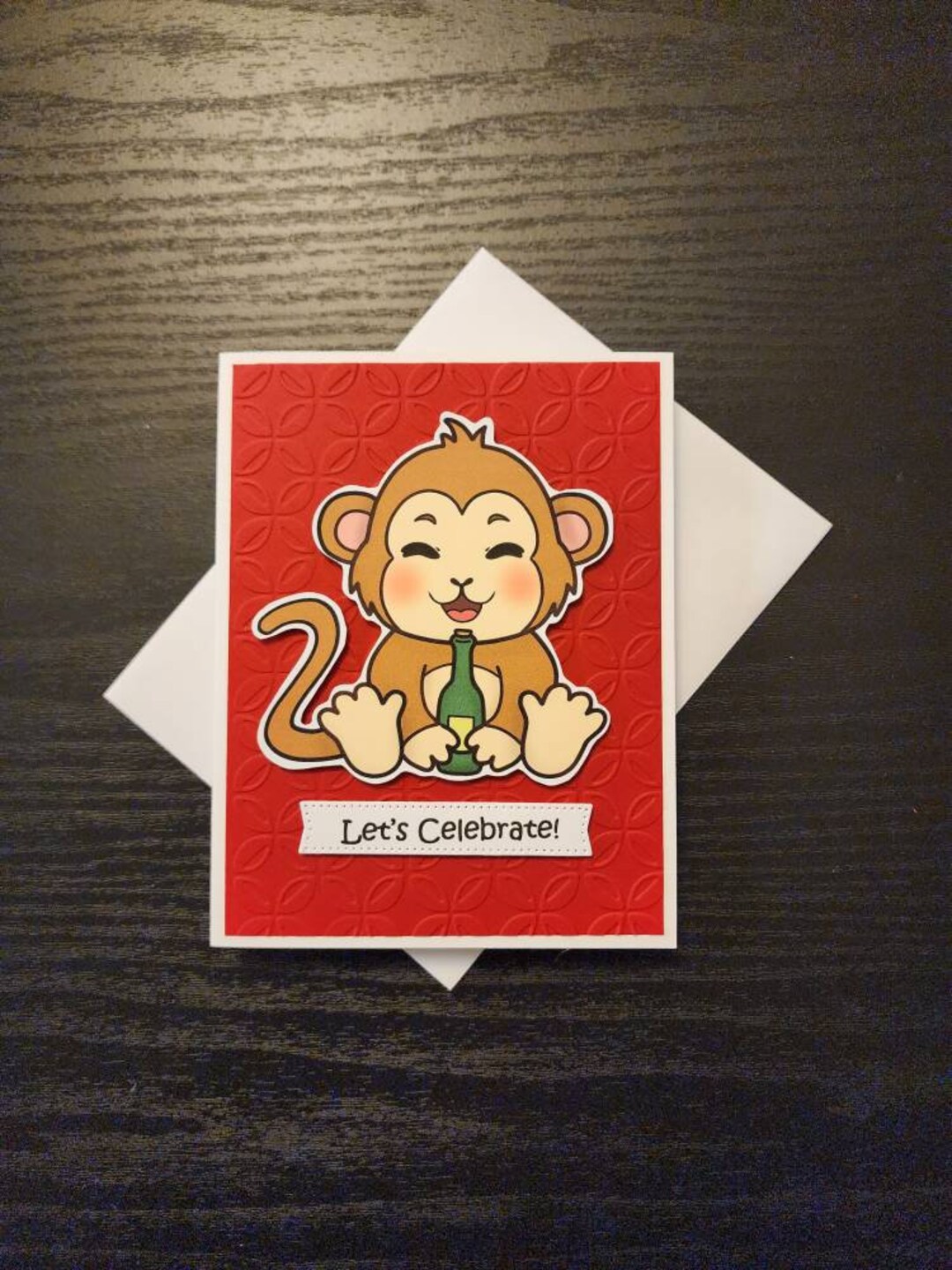 Let's Celebrate Card. Monkey Celebration Card. Animal Etsy