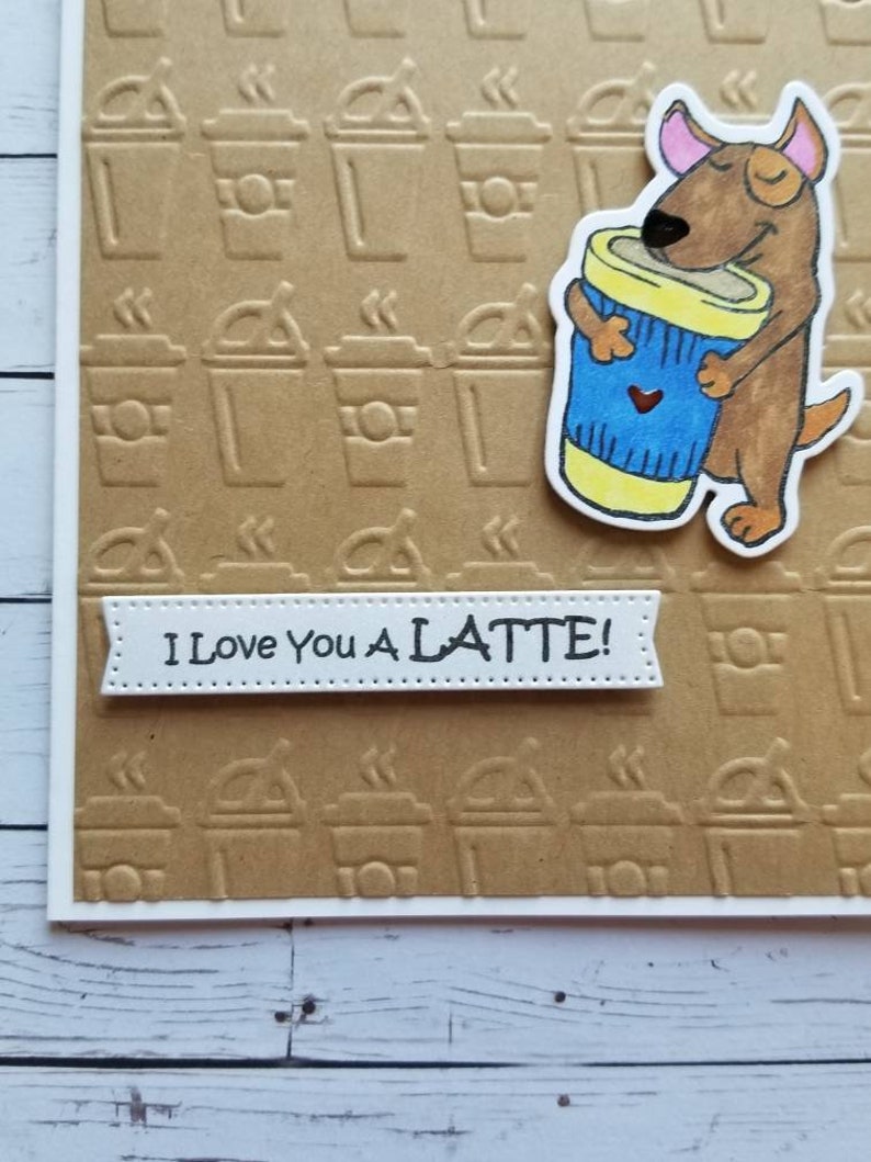 I Iove you a Latte card Latte card. Latte love card. Dog love card. Latte themes love card. image 3