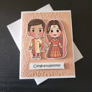Indian Wedding card. Wedding card. Indian wedding congratulation card.