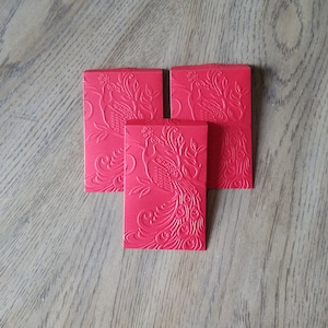 Phoenix red envelopes. Lunar new year red envelope. Set of 3 chinese new year red envelope.