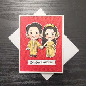 Cambodian Wedding Card. Cambodian Congratulations card. Khmer Wedding card. Thai wedding card. Laos wedding card.