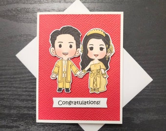 Cambodian Wedding Card. Cambodian Congratulations card. Khmer Wedding card. Thai wedding card. Laos wedding card.