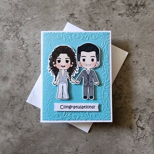 Wedding congratulation Card. Wedding congrats card. Wedding card. Bride and groom wedding card. Handmade wedding card. Special wedding card.