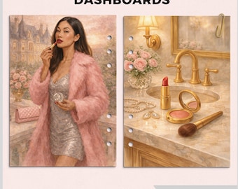 Golden Vanity Planner Dashboard Set | A5 A6 Personal Wide, Vellum Overlay, Custom Name