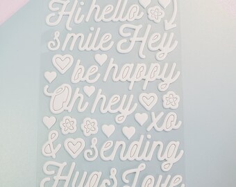 Fresh Hello SENTIMENT STICKERS  | 7 PC Sticker Set | Planner Stickers |