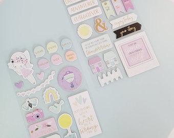 Take Flight CHIPBOARD STICKERS  | 36 PC Sticker Set | Planner Stickers |