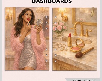 Fashion 3 Piece Planner Dashboard Set | Pink Fur Collection Vellum Insert | A5 A6 Planner Dashboard Inserts