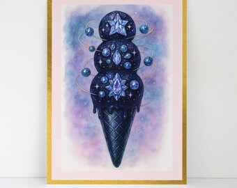 Cosmic Constellation 10 Note Cards | | Diamond Ice Cream Art | Pastel Fashion Stationery Set | Glam Thank You Cards | Elegant Thank You Card