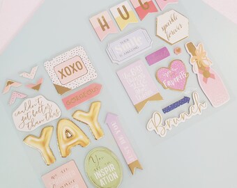 Yay Girl CHIPBOARD STICKERS  | 27 PC Sticker Set | Planner Stickers |