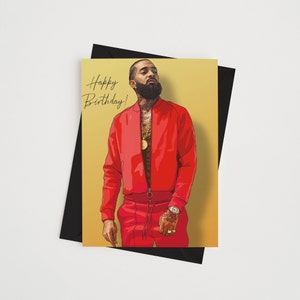 Nipsey Hussle Greeting Card | Father's Day Card | Thank You Card | Birthday Card | Anniversary Card | Hip-Hop | African-American