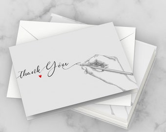 Thank You Note Cards & Envelopes | Set of 10 Note Cards | Thank You Cards |  Boxed Note Cards | Blank Note Cards | Handmade