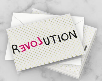 REVOLution Note Cards & Envelopes | Set of 10 Note Cards | Thank You Cards |  Boxed Note Cards | Blank Note Cards | Handmade