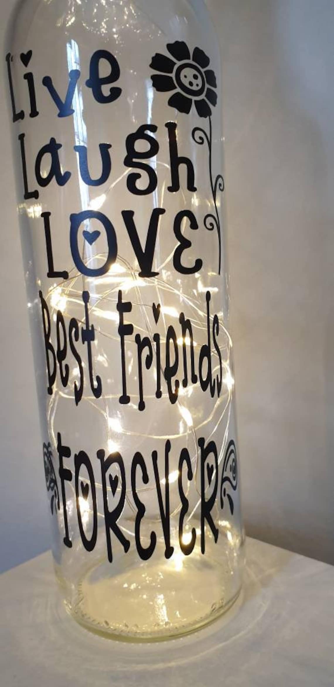 Friendship Lamps Deutschland Led Light Up Bottle Live Laugh Love Best Friends Forever With | Etsy