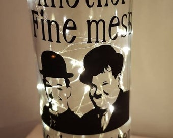 Laurel and Hardy Inspired Led Light Up Bottle, Another Fine Mess You've Gotten Me Into Peft Gift For Any Fan