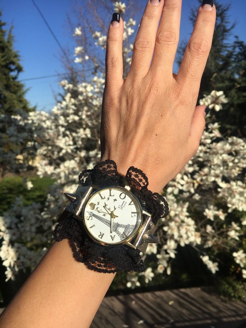 Women's Wrist Watches, Leather Wrist Watch, Design Lace Leather Watch