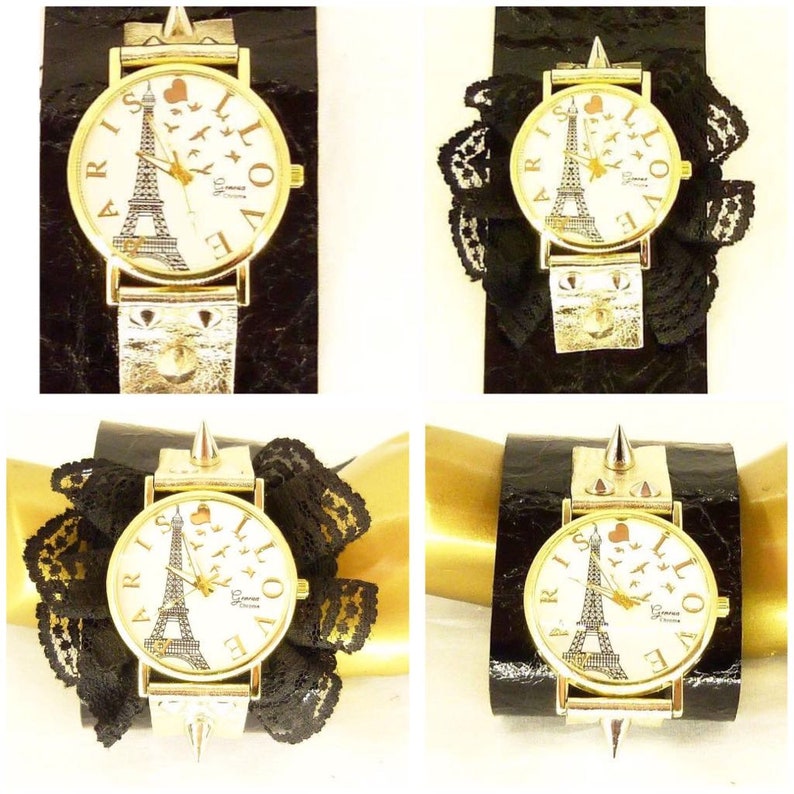 Women's Wrist Watches, Leather Wrist Watch, Design Lace Leather Watch