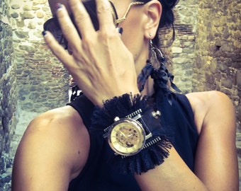Steampunk Uhren Leder Design Uhr Damen Armbanduhren Echtes Leder Uhr Skelett Leder Uhr Armbanduhr Echte Steampunk Uhr
