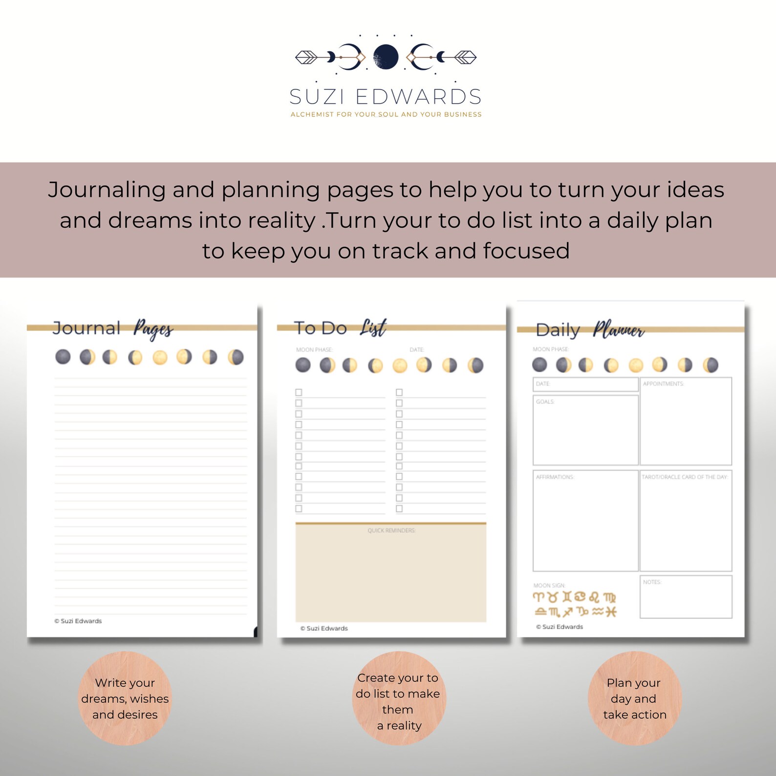 Printable Moon Journal Moon Planner PDF Digital Moon - Etsy