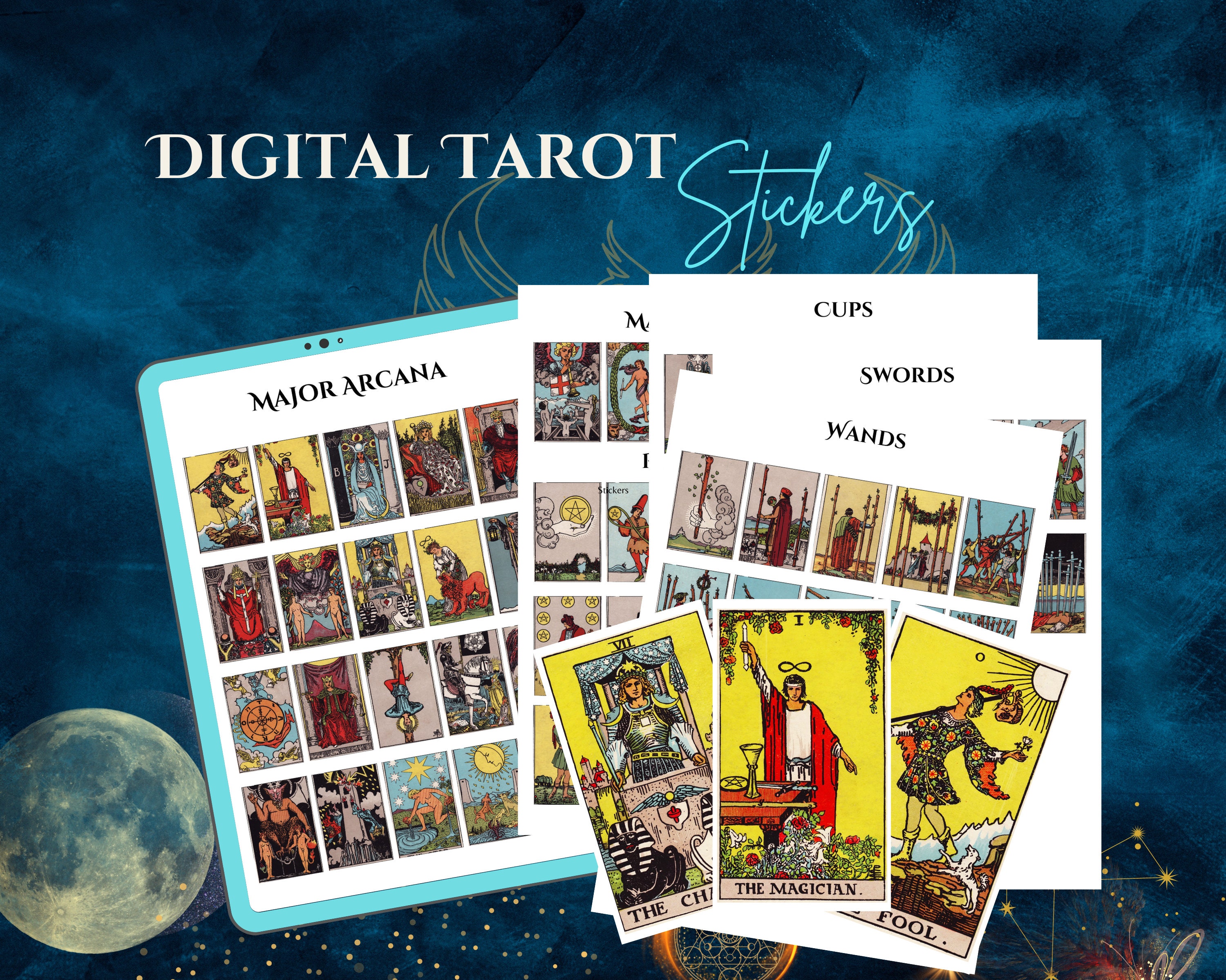 156 Celestial Tarot Procreate STAMPS, Tarot STAMPS, Major Arcana, Minor  Arcana, Tarot BRUSHES, Witch Stamps, Celestial Brushes Doodle Tattoo
