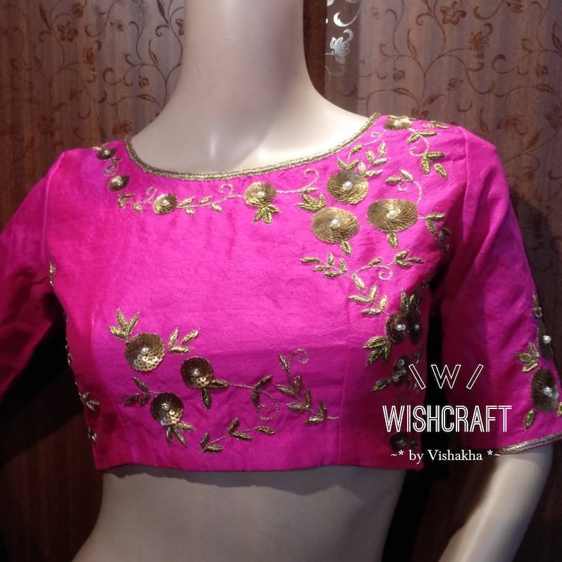 Choli Designs Saree Top for women Sari Top Pink Saree Blouse Maggam Work saree blouse Designer Saree Blouse with beautiful embroidery