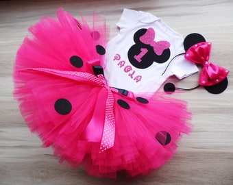 Minnie Mouse Pink And Gold Outfit Minnie Mouse First Birthday Etsy