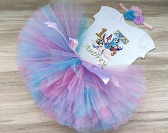 T.O.T.S Birthday Tutu 4th Birthday Party Dress Turquoise Tutu Outfit Shirt