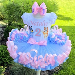 Blue Dog Birthday Outfit, Custom Blue Dog Tutu set, Bandit Tutu Outfit,