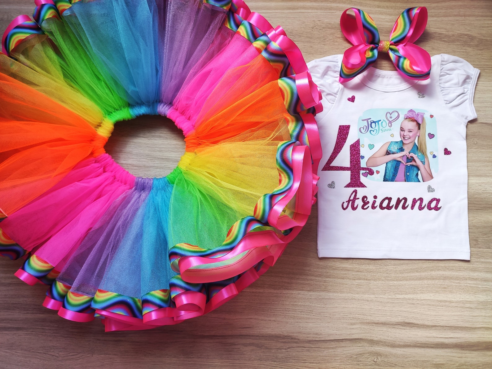 Jojo siwa birthday tutu outfit jojo siwa Rainbow tutu dress Etsy