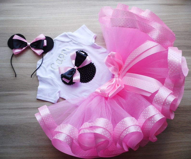 Pink birthday outfit birthday dress polka dot tutu Pink Etsy