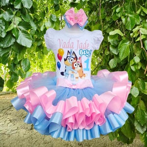Blue Dog Birthday Outfit, Custom Blue Dog Tutu set, Bandit Tutu Outfit,