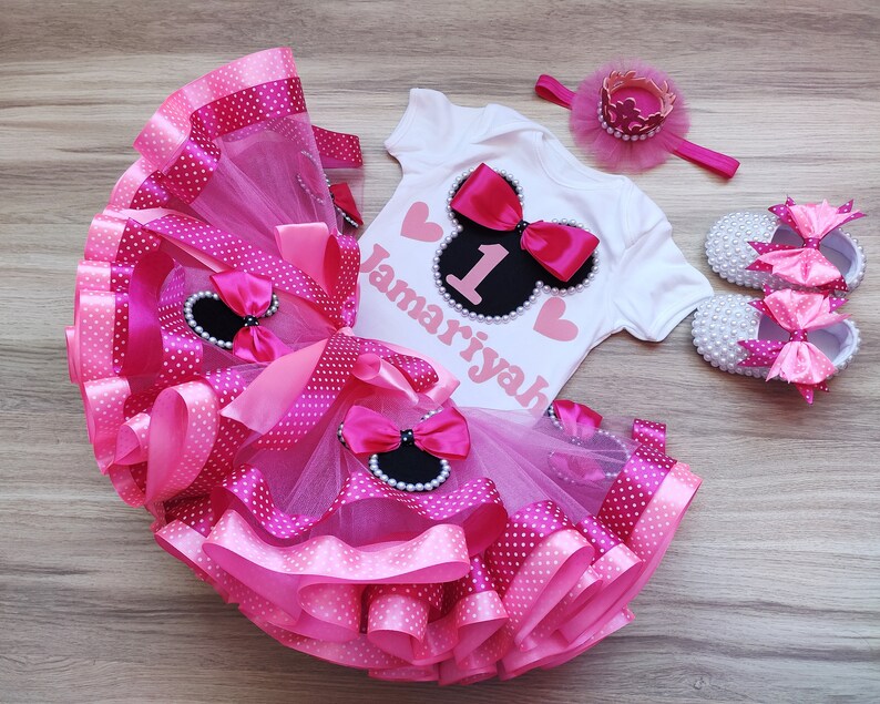 Pink birthday outfit birthday outfit polka dot tutu birthday Etsy