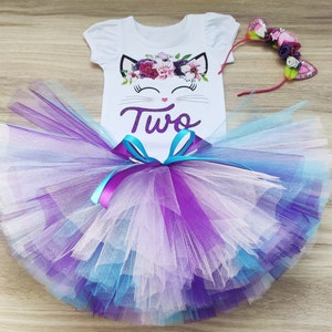 Kitty Cat Face Birthday tutu outfit, Kitty Cat Birthday Party dress, Kitty cute outfit birthday set, Kitty Cat 1st birthday tutu set