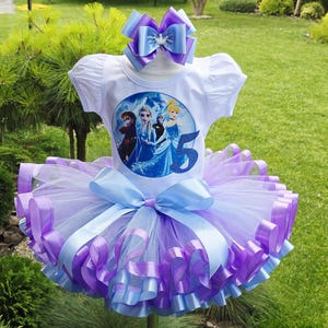 Elsa Birthday tutu Set for baby girl, Elsa Birthday Outfit, Ice Princess Birthday party Tutu dress