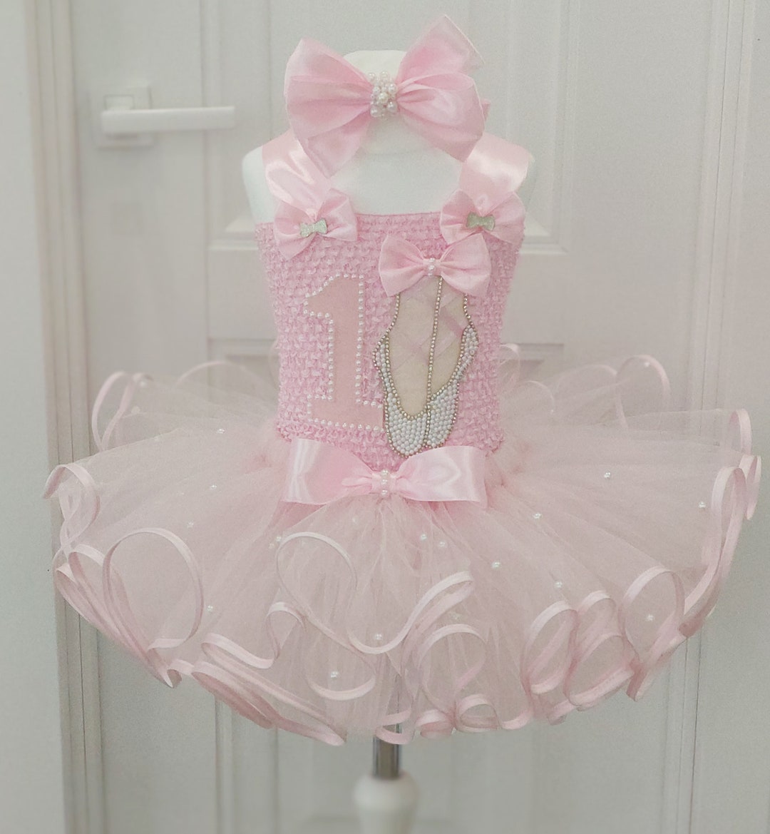Pink Ballerina Shoes Tutu Set for Baby Girl, Ballerina Birthday Outfit ...