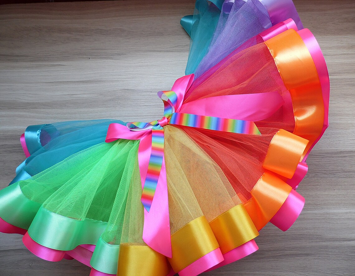 Rainbow Birthday Tutu Skirt for Girl Rainbow Tutu Cake Smash Etsy